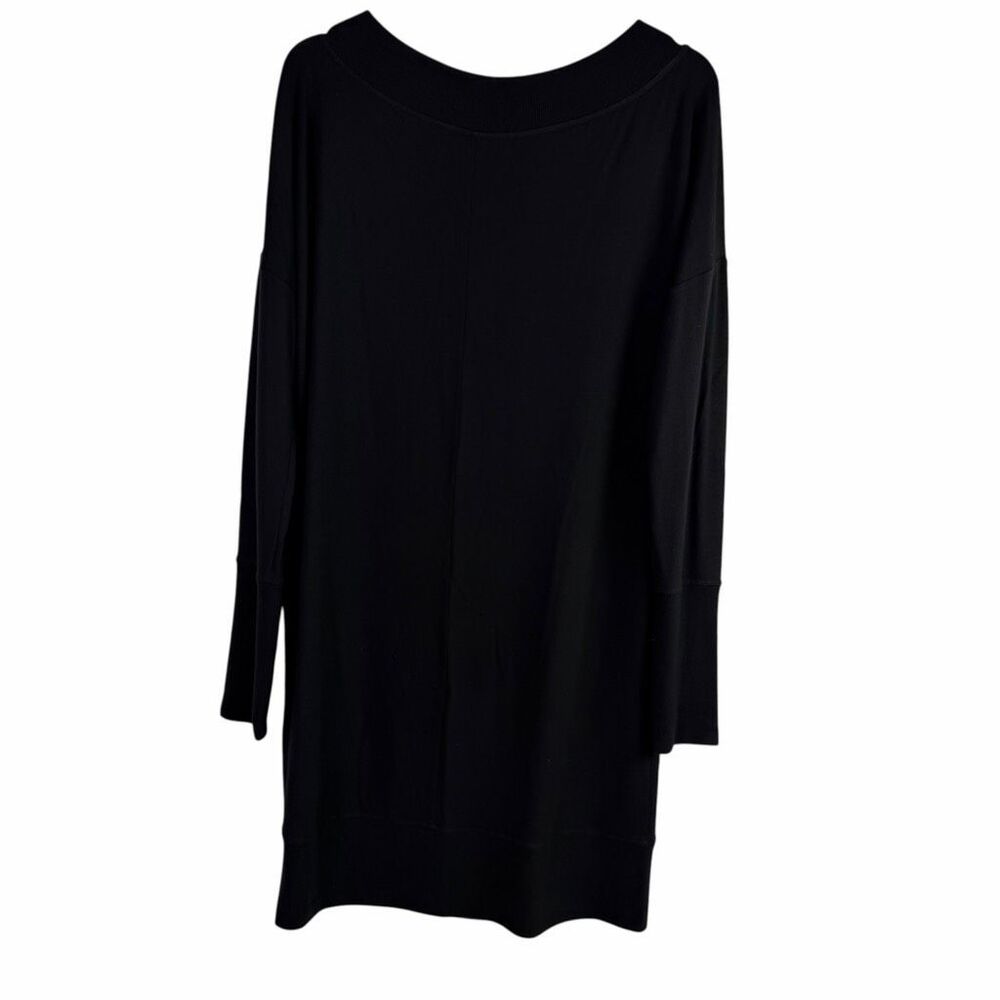 Athleta Womens Medium Black Studio Barre Sweatshirt Dress - Picture 2 of 9